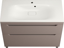 Style Line Тумба с кварцевой раковиной жасмин Остин 100 тауп темный – фотография-1